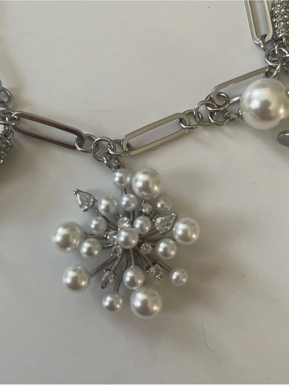 kate spade Silver Pearl & Crystal Charm Bracelet